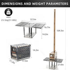 M8 Wood Burning Stove with Oven & Camping Table, Stainless Steel Portable IGT Hot Tent Stove, Including 6 Chimney Pipes, for Camping, Tents, Cooking and Travel Rose Gold