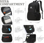 Lightweight Packable Travel Backpack, 30L Black Daypack Hiking Backpack for Women Men, Waterproof and Foldable, Travel Backpack Carry on Flight Approved