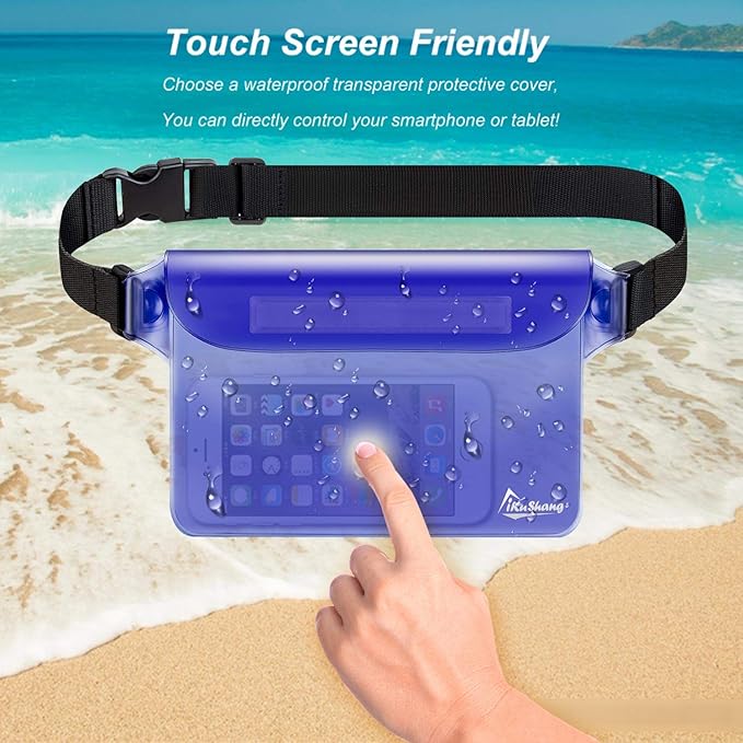 Waterproof Fanny Pack, Waterproof Pouch for Phone Passport Wallet Holder, Floating Dry Bags for Travel Beach Swimming Kayaking Boating Pool Diving Accessories