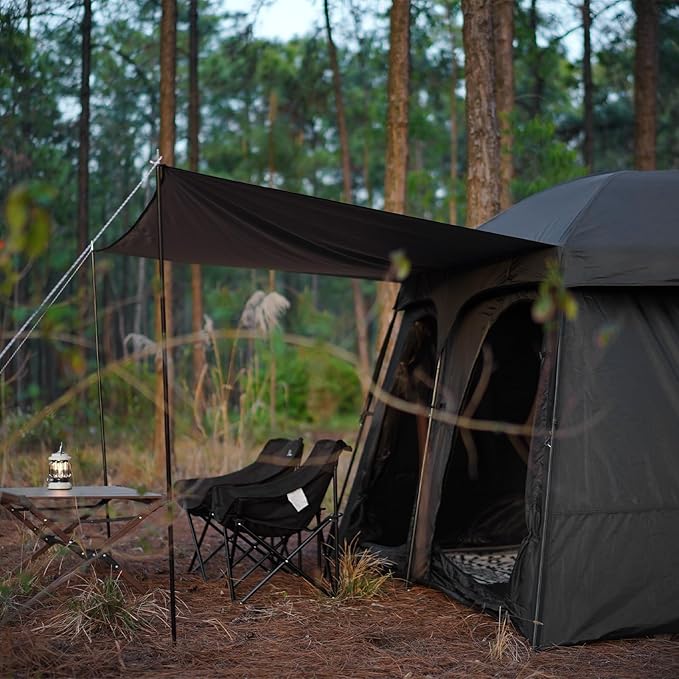 Vidalido Tents，3-4 Person Camping Tent with Extended Vestibule，Weather Resistant Family Tents with Breathable Mesh Windows，Easy Install Waterproof Outdoor Tent for Backpacking and Camping Hiking