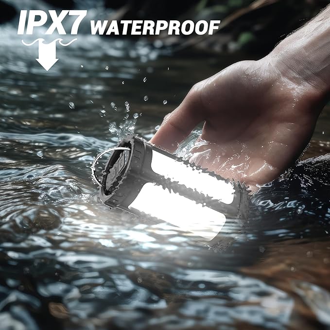 Camping Lantern Rechargeable 150Hr Runtime, 600LM Ultra Bright 360° COB Camping Light, IPX7 Waterproof 2900mAh Power Bank, Portable Emergency Flashlight for Hiking Power Outage Survival Gear