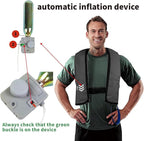 Inflatable Life Jacket Supports up to 330 lbs |Life Vest for Adults|PFD Low Profile| Manual (YSH700-Grey)