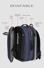Vacuum Seal Travel Backpack 45L with Pump - Expandable Air Compression System, Water-Resistant Business TSA Lock, Laptop Backpack, Carry-On Suitcase Luggage, Gifts for Men