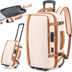 Fanwoli Vacuum Rolling Travel Backpack, Carry On Luggage with TSA Lock & Anti Theft Zipper, 70L Expandable Airback with Compression Pump, Waterproof Laptop Bag Ideal for Flight & Business
