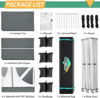 COBIZI 13x26 Pop up Canopy Tent 13x26 Canopy with 6 Sidewalls Waterproof Heavy Duty Commercial Canopy Tent for Parties Outdoor Tent Garden Gazebo Tent, Carry Bag with Wheel(13x26ft, Gray)