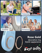 Neck Air Conditioners with Cooling Plate,Portable Neck Fan Rechargeable,Long Lasting Power Unit AC,Light Weight Individual Hangable Headband Cooler Fans for Traveling Camping Outside Walking Blue