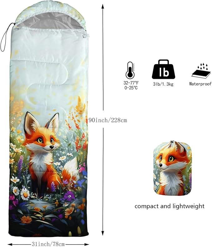 AILONEN Outer Space Astronaut Camping Sleeping Bags,Lightweight & Waterproof,3 Season Warm & Cool Weather,Cartoon Sleeping Bags for Kids,Boys Girls Travelling,Outdoors