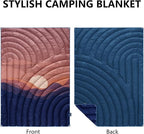 Camping Blanket,Lightweight Puffy Printed Camping Blanket Packable Outdoor Blanket for Camping,Traveling, Stadium, Hiking, Picnics