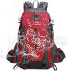 FENGDONG 40L Waterproof Lightweight Hiking,Camping,Travel Backpack for Men Women Red