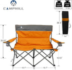 Camping Chair Set of 3, Outdoor Folding Camping Chairs for Heavy People with Cup Holder & Carry Bag,Collapsible Chair Include One Sofa Chair and Two Single Chair,Support up to 500lbs