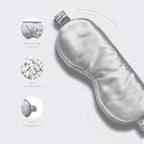 Silk Eye Mask - 100% Pure Mulberry 22 Momme Silk Sleep Mask (Silver Gray)
