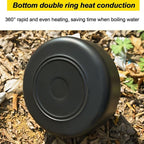 Camping Kettle Outdoor Campfire Camp Kettle, 1L Stainless Steel Camp Tea Coffee Pot, Portable Lightweight Teapot Fast Heating Boiling Water, Ideal for Hiking Picnic Travel, Black