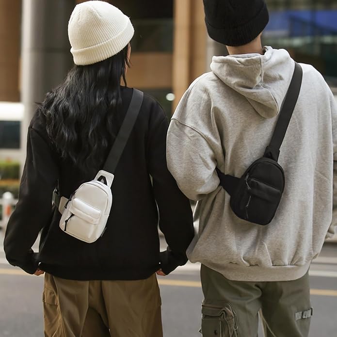 Peicees Small Crossbody Bag Purse For Men Womens Mini Sling Bag Chest Backpack Phone Holder Water-Resistant