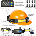 LED Headlamp, 1000lumens 230° Widebeam Headlight 3Packs, USB Rechargeable HeadLamp with Red Taillight, Lightweight Waterproof Headband Light for Camping Running Hiking, Hard Hat Headlamp