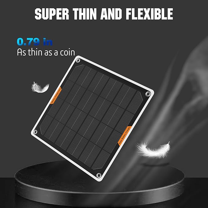 OYMSAE 12V Solar Battery Charger ，5W Waterproof Solar Battery Maintainer,Portable Solar Panel Charger with Upgraded Controller for Car, Motorcycle, Boat, Marine, RV, Trailer, Tractor,Truck, etc