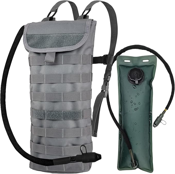 5L Hydration Pack, Water Backpack with 3L Water Bladder, MOLLE System for Outdoor Hiking, Biking, Running