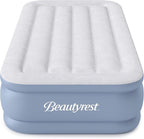 Beautyrest Hi-Loft Twin Size Air Mattress with Vertical Beam Construction, Edge Support, External Pump and Puncture Resistant Vinyl for Guests and Camping