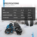 G2 21/25/30 Inches Light Weight Snowshoes for Women Men Youth, Set with Trekking Poles, Tote Bag, Gaiters,Special Fast Ratchet Binding, Orang/Blue/Red Available