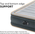 Intex 67765ED Dura-Beam Deluxe Comfort-Plush Mid-Rise Air Mattress : Fiber-Tech – Twin Size – Built-in Electric Pump – 13in Bed Height – 300lb Weight Capacity