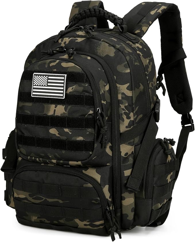 30L Military Tactical Backpack for Men 3 day Assault Pack Molle Daypack Army Hiking Rucksack (BlackMix)