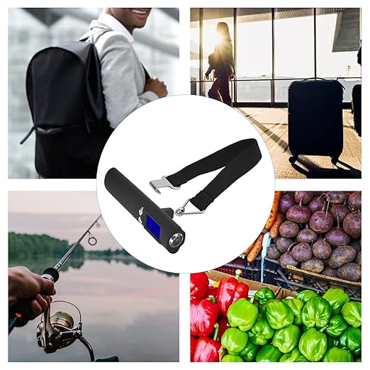 Luggage Scale, Portable Digital Hanging Baggage Scale, 3in1 50kg/110lbs Digital Luggage Baggage Scale with Flashlight Power Bank Function LCD Display for Travel Weight