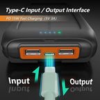 Solar Charger Power Bank 49800mAh,Portable Solar Phone Charger with 2 USB-A，1 Type-C Interface，15W Fast Charging for iPhone Samsung Etc,Portable Battery Charger with Dual Flashlight for Camping