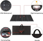 DOKIO 300W 36V Portable Folding Solar Panel Kit for 24V Batteries & Power Stations Lightweight Charger for AGM, LiFePO4, Deep Cycle — RV, Trailer, Truck, Boat, Camping, Van, Emergency
