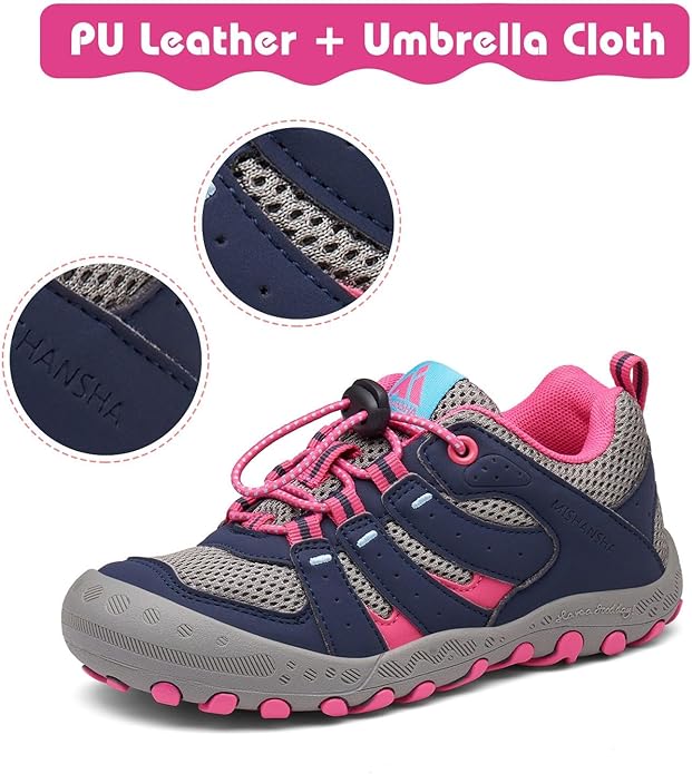 Mishansha Boy's Girl's Hiking Shoes Low Top Sneakers Outdoor Trekking Walking Climbing Running Shoes