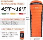 Ultralight Down Sleeping Bag for Adults - 600 Fill Power, Cold Weather, Backpacking, Camping, Hiking