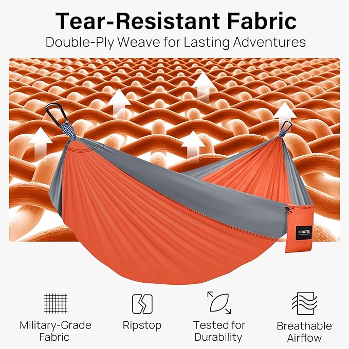 Kootek Camping Hammock, Portable Hammocks with Tree Straps & Attached Carry Bag, Camping Essentials Gear, Perfect for Outside Indoor Hiking Beach Backpack Travel