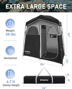 KingCamp Shower Tent, Portable Privacy Tent Outdoor Camping 1/2 Room Toilet Tents with Shower Bag & Dressing Room for Beach, Camping & Hiking