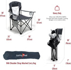 UNNYFEEL Oversized Folding Camping Chair 500 LBS Heavy Duty Lawn Chairs with Portable Folding with Armrest, Cup Holder, Pocket ＆Bag for Outdoor Camping/Beach/Travel/Picnic/Fishing