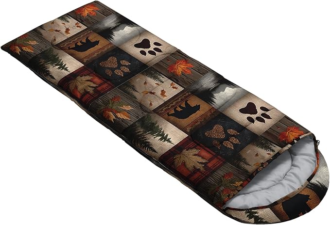 QOOMO Animals Camping Sleeping Bags,3 Season Warm & Cool Weather,Lightweight,Waterproof Sleeping Bags for Adults & Kids,Traveling,and Outdoors,Camping Gear Equipment