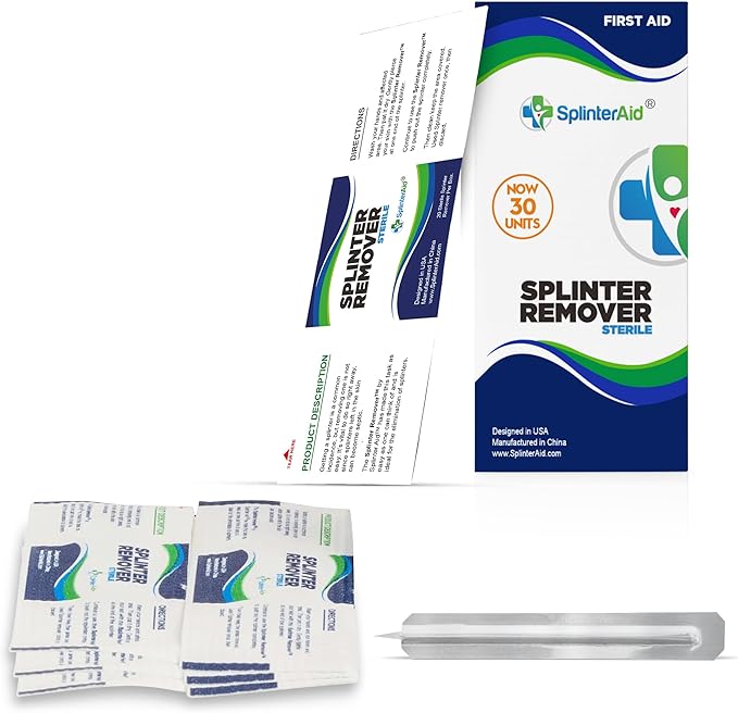 Painless Splinter Removal Kit - 3 Pack | Pull Out Splinters Fast & Easy | Essential First Aid for Home, Travel, Camping, Hiking, Woodworking, DIY & Outdoor Adventures | No Tweezers Needed