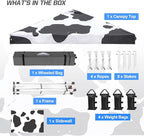 EAGLE PEAK Pop Up Canopy Tent with 1 Sidewall, Easy Setup Event Tent, Outdoor Sun Shade, Wheeled Carry Bag, Stakes and Guy Ropes, Instant Canopy 10x10, Cow Print