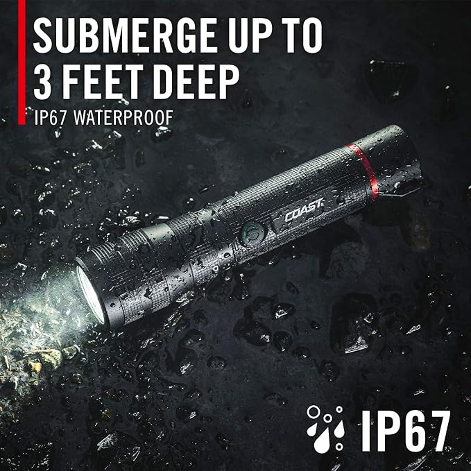 Coast G60R 1000 Lumen Waterproof Rechargeable LED Flashlight, 2-Pack