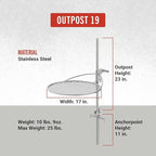 Outpost Grill 19 - Standalone Campfire Grate - Breeo X Series Accessory - Stainless Steel, Durable, USA Made - Campfire Grill Grate - Camping Cooking Rack with Carrying Bag - Fire Pit Accessories