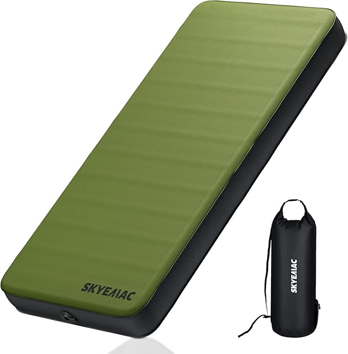 4" Thick Self Inflating Sleeping Pad with 13R Memory Foam, 78" x 29" Camping Mattress with Pump Sack, Portable Roll Up Bed, Inflatable Outdoor Mat for Rooftop Tent Car Truck Van, 4 Season