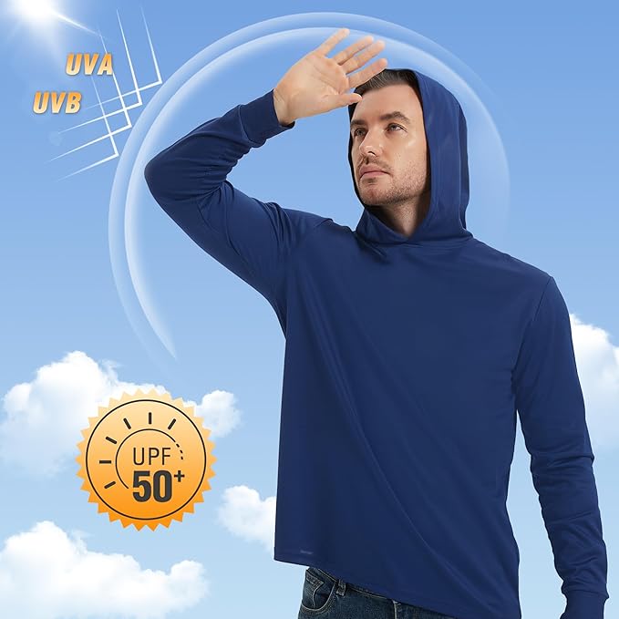 ProtectX High Visibility Sun Protection Lightweight Long Sleeve Hoodie, UPF 50+ Quick-Dry, SPF UV Shirt, Active Wear