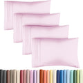 Pillowcases - Ultra Soft Hotel Quality Pillowcase Covers - Comfy, Cozy & Wrinkle Free - Shrinkage and Fade Resistant - Machine Washable Pillow Protectors - (Queen, Light Pink, 4 Piece Set)