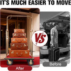 Generic Hotel Luggage Cart 39Lx19Wx68H Inch Baggage Lobby Cart Up to 881LBS 8-inch Silent Rubber Casters Carpet Deck Bumper Rails Guest Room Trolley Add Elegance to Hotel&Resort