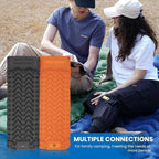 KingCamp Sleeping Pad for Camping, Ultralight Connectable Inflatable Sleeping Pad Camping Mattress with 6.3" Built-in Pillow & Foot Pump for Backpacking Hiking Tent Cot