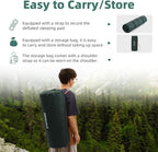 3.15" Self Inflating Camping Sleeping Pad, Ultra-Thick Elasticity Foam Fast Inflating 4-Season Insulated Durable Camping Mat Air Mattress with Pillow, for Tent, Car, Camping, Traveling, Green