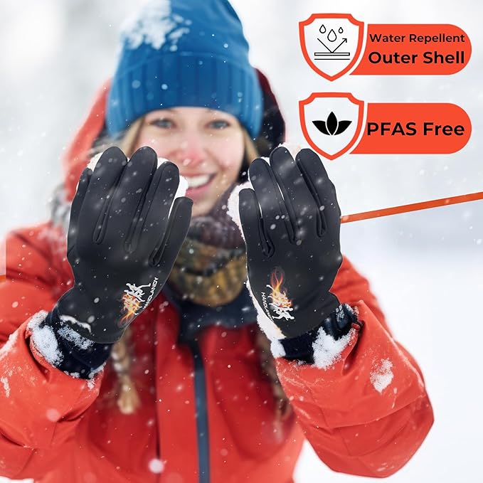 HANDLANDY Winter Running Gloves for Women & Men, Windproof Water-Resistant Thermal Touchscreen Liner Gloves for Cycling, Hiking, Driving, Freezer Work