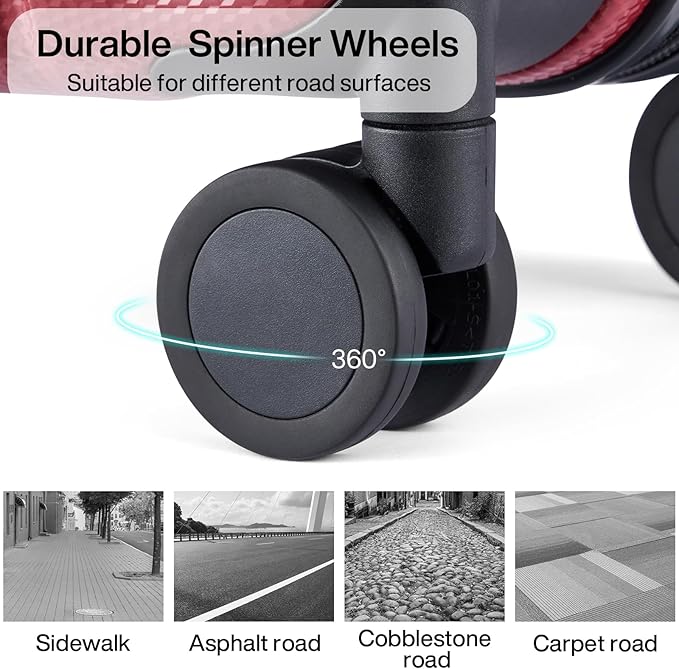 Hanke 14 Inch Underseat Carry On Luggage with Wheels Hard Shell Suitcases Lightweight Small Luggage for Weekender Mini Suitcase Carry On Bag Travel Luggage for Travel Rolling Suitcase.(Burgundy)