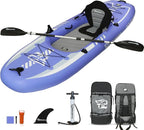 10.2'x35''x8'' Inflatable Kayak with Detachable Seat, SUP-Kayak Set Includes Hand Pump/Aluminum Oar/Backpack, Inflatable Boat for Adults/Kids | for Fishing, Touring-Purple