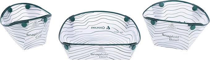 Coghlan's Snapfold™ Solo Pack 3-Piece Collapsible Tableware Set – Lightweight 4 oz, Leakproof, Compact Camping Gear for Backpacking, Hiking, and Outdoors, Includes Foldable Cup, Bowl, and Dish