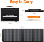 Portable Solar Panel Charger 40W Foldable Solar Panel for Portable Power Station, iPhone, iPad, Laptop, Camping Solar Panels with USB QC 3.0/USB C/18V DC, Solar Panels for Camping Outdoor Van RV Trip