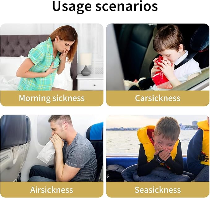 PHAEDRA Motion Sickness Patches & Sea Sickness Bands for The Relief of Nausea & Vomiting in Adults and Kids from Travel of Cars, Ships, Airplanes & Other Forms of Truck