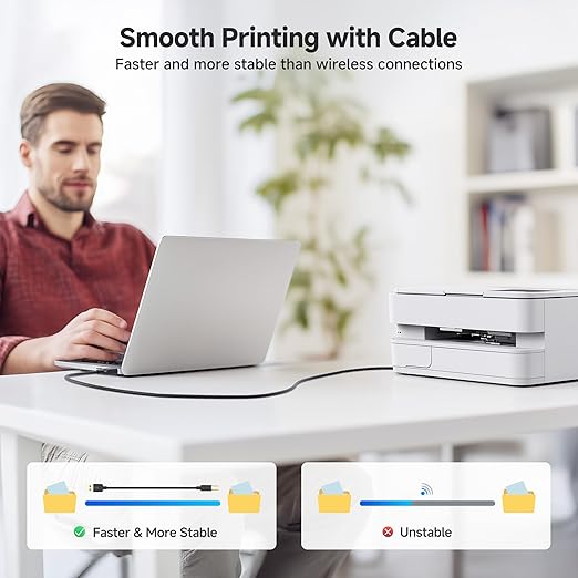 Cable Matters USB Printer Cable - 6ft, USB A to B Cable, Compatible with Printer, External Hard Drive, Audio Interface, Scanner, MIDI Controller, MIDI Keyboard, Black